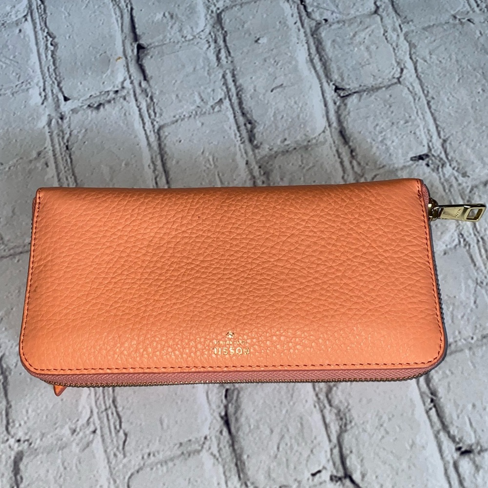 Fossil orange clutch wallet